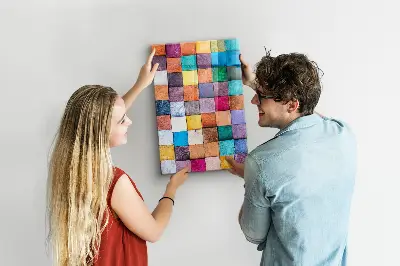 Colorful wooden magnetic cube board