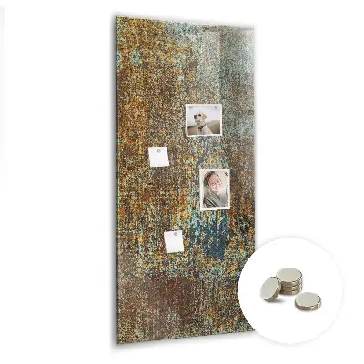 Magnetic glass dry erase board in rust