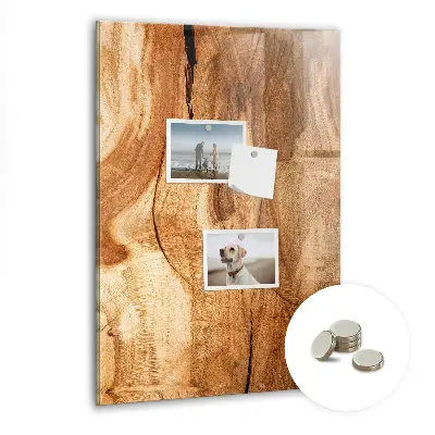 Magnetic Glass Dry Erase Board with Natural Wood Frame