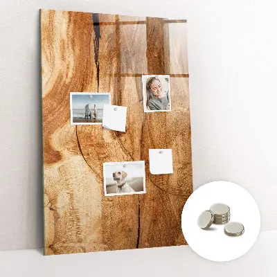 Magnetic Glass Dry Erase Board with Natural Wood Frame