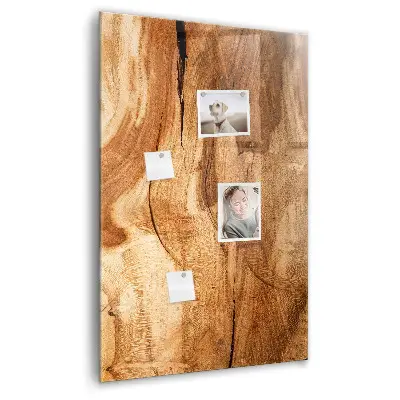 Magnetic Glass Dry Erase Board with Natural Wood Frame