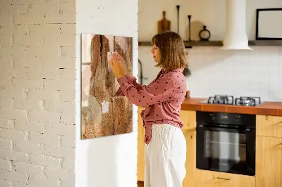 Magnetic Glass Dry Erase Board with Natural Wood Frame