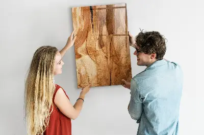 Magnetic Glass Dry Erase Board with Natural Wood Frame