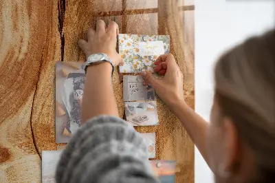 Magnetic Glass Dry Erase Board with Natural Wood Frame