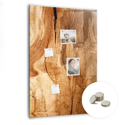 Magnetic Glass Dry Erase Board with Natural Wood Frame