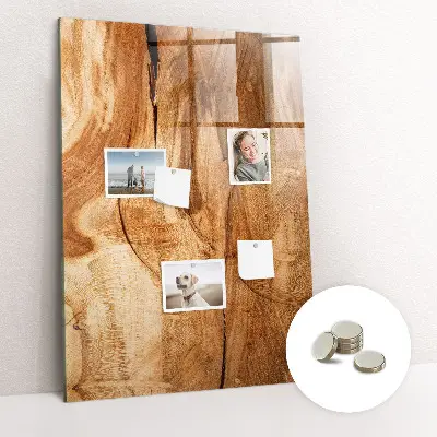 Magnetic Glass Dry Erase Board with Natural Wood Frame