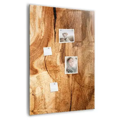 Magnetic Glass Dry Erase Board with Natural Wood Frame