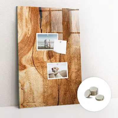 Magnetic Glass Dry Erase Board with Natural Wood Frame