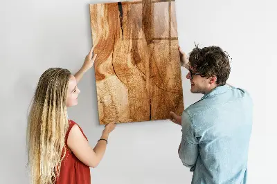 Magnetic Glass Dry Erase Board with Natural Wood Frame
