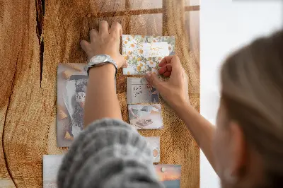 Magnetic Glass Dry Erase Board with Natural Wood Frame