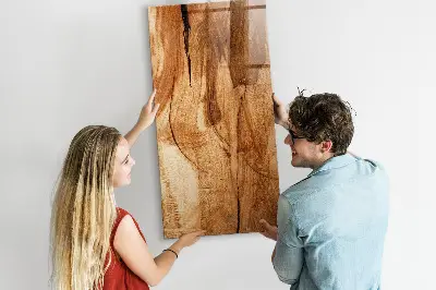 Magnetic Glass Dry Erase Board with Natural Wood Frame