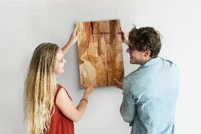 Magnetic Glass Dry Erase Board with Natural Wood Frame