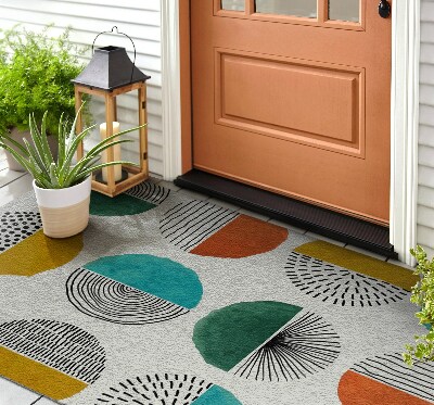 Front door floor mat Circles and Lines