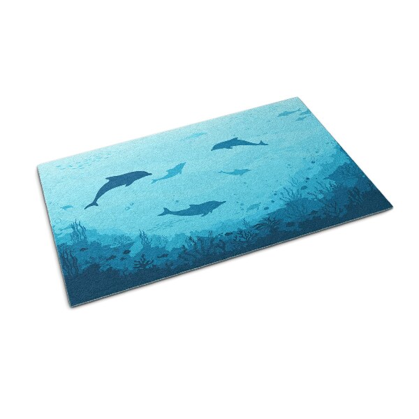 Front door doormat Dolphins in the ocean
