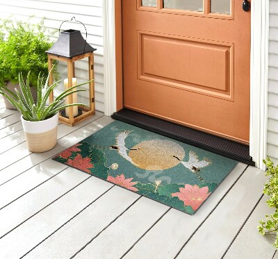 Front door doormat Flowers and Fowl