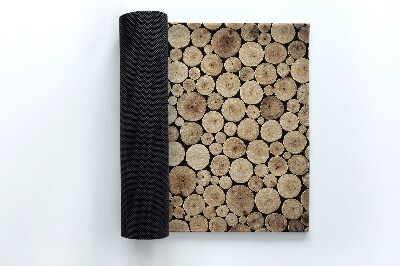 Front door mat Stack of wood