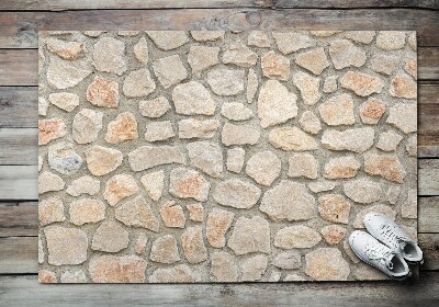 Front door floor mat Wall of Stones