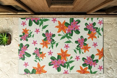 Front door floor mat Floristic Motif