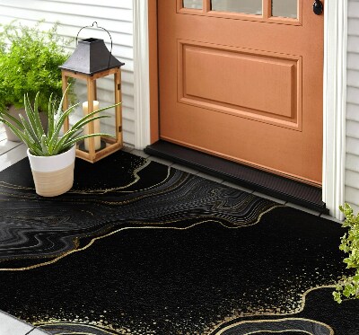 Front door floor mat Black Marble