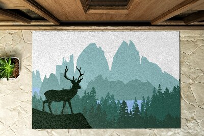 Carpet front door Forest Scenery with Deer