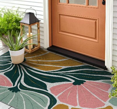 Outdoor rug for deck Geometric Flowers