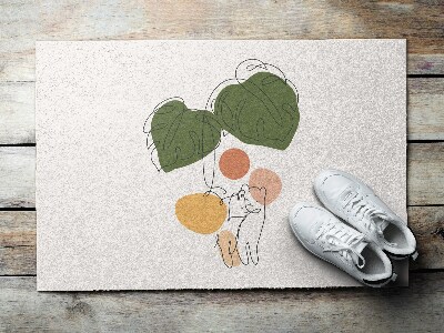 Front door doormat Cats Monstera