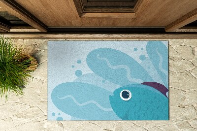 Front door doormat Blue Fish