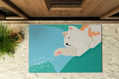Front door mat Playful kitty
