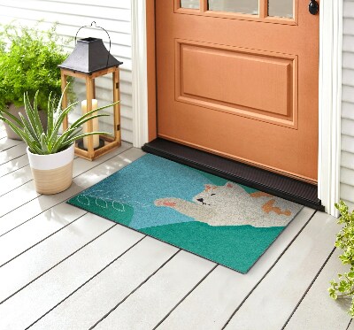 Front door mat Playful kitty