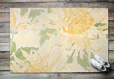 Front door mat Chrysanthemums Yellow