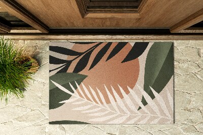 Front door floor mat Tropical Leaves