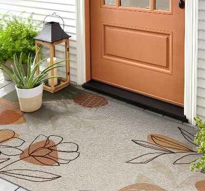 Front door floor mat Geometric Flowers