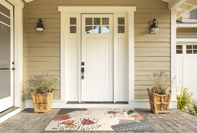 Front door floor mat Geometric Flowers