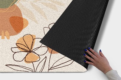 Front door floor mat Geometric Flowers