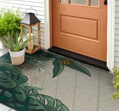 Outdoor door mat Monstera Flower