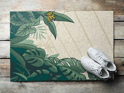 Outdoor door mat Monstera Flower