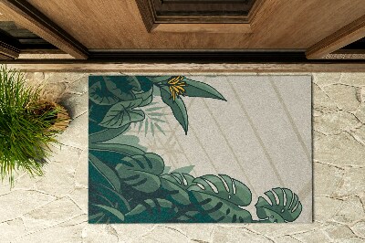 Outdoor door mat Monstera Flower