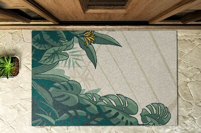 Outdoor door mat Monstera Flower