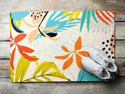 Front door floor mat Leaves and Flowers