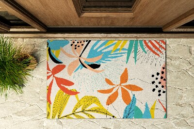 Front door floor mat Leaves and Flowers