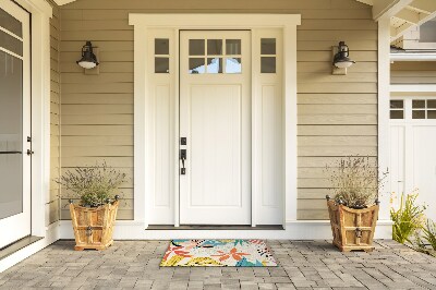 Front door floor mat Leaves and Flowers