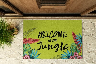 Front door floor mat Inscription Welcome to the jungle