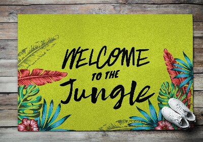 Front door floor mat Inscription Welcome to the jungle