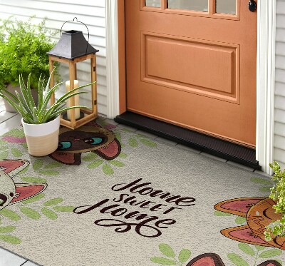 Front door mat Inscription Cats