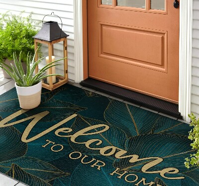 Front door mat Leaves welcome