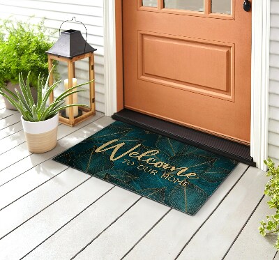 Front door mat Leaves welcome