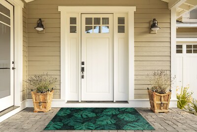 Front door mat Large Leaves of Monstera