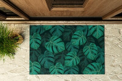 Front door mat Large Leaves of Monstera