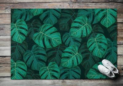 Front door mat Large Leaves of Monstera