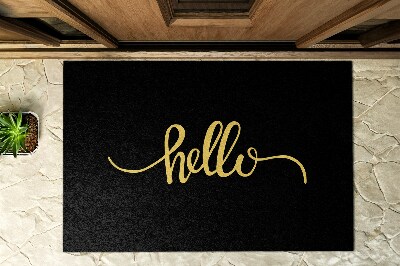 Outdoor mat Inscription Hello